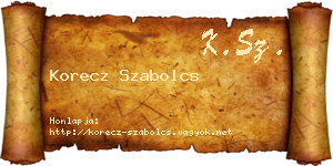 Korecz Szabolcs névjegykártya